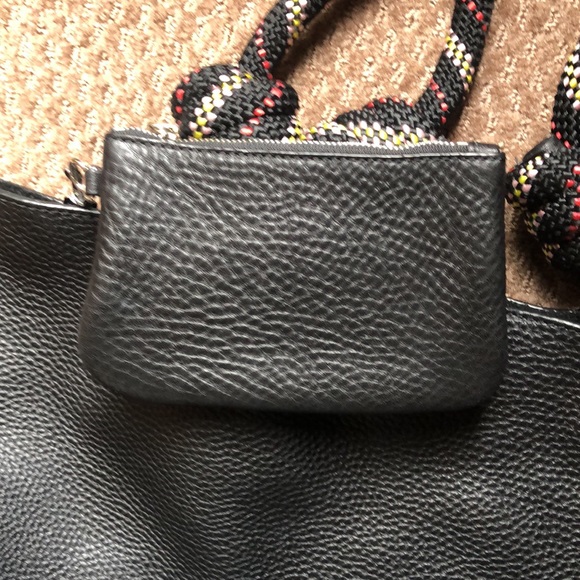Genuine leather black Rebecca Minkoff tote with rope handles. - Picture 7 of 8